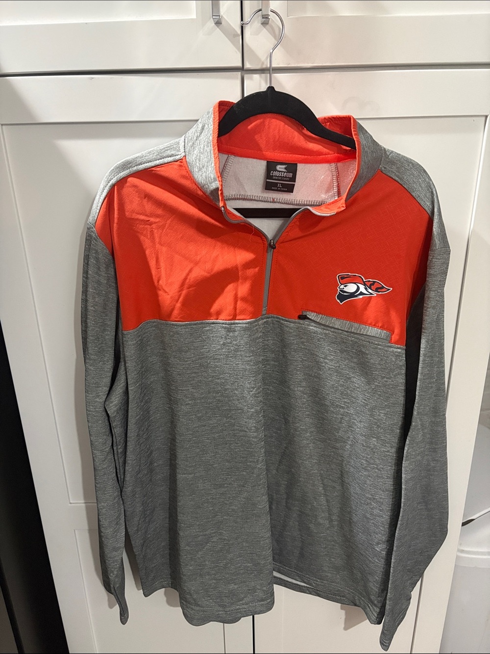 Carroll College Gray & Orange Quarter-Zip Performance Pullover XL